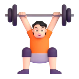 Person lifting weights: light skin tone animated emoji