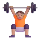 Person lifting weights: medium skin tone 3D animated emoji