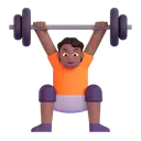 Person lifting weights: medium-dark skin tone 3D animated emoji