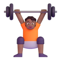 Person lifting weights: medium-dark skin tone animated emoji