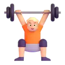 Person lifting weights: medium-light skin tone 3D animated emoji