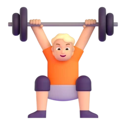 Person lifting weights: medium-light skin tone animated emoji