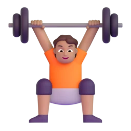 Person lifting weights: medium skin tone animated emoji