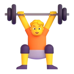 Person lifting weights animated emoji
