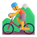 Person mountain biking 3D animated emoji