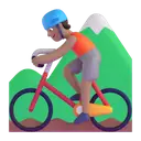 Person mountain biking: medium skin tone 3D animated emoji