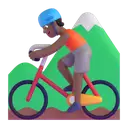 Person mountain biking: medium-dark skin tone 3D animated emoji