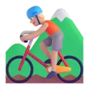 Person mountain biking: medium-light skin tone 3D animated emoji