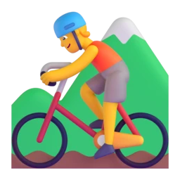 Person mountain biking animated emoji