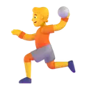 Person playing handball 3D animated emoji