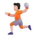 Person playing handball: light skin tone 3D animated emoji