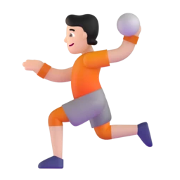 Person playing handball: light skin tone animated emoji