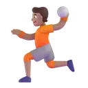 Person playing handball: medium skin tone 3D animated emoji