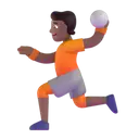 Person playing handball: medium-dark skin tone 3D animated emoji
