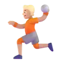 Person playing handball: medium-light skin tone 3D animated emoji