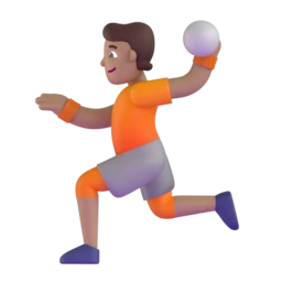 Person playing handball: medium skin tone animated emoji