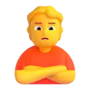 Person pouting 3D animated emoji
