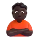Person pouting: dark skin tone 3D animated emoji