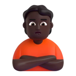 Person pouting: dark skin tone animated emoji