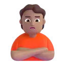 Person pouting: medium skin tone 3D animated emoji