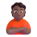 Person pouting: medium-dark skin tone 3D animated emoji