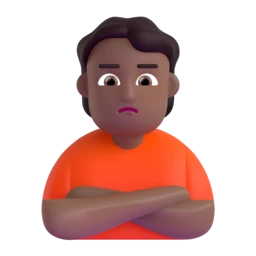 Person pouting: medium-dark skin tone animated emoji