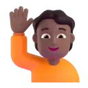 Person raising hand: medium-dark skin tone 3D animated emoji