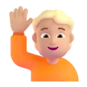 Person raising hand: medium-light skin tone 3D animated emoji