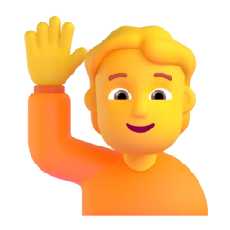 Person raising hand animated emoji
