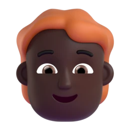 Person: red hair: dark skin tone animated emoji