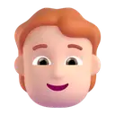 Person: red hair: light skin tone 3D animated emoji