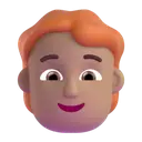 Person: red hair: medium skin tone 3D animated emoji