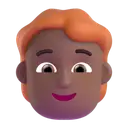 Person: red hair: medium-dark skin tone 3D animated emoji