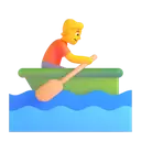 Person rowing boat 3D animated emoji
