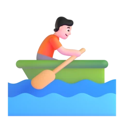 Person rowing boat: light skin tone animated emoji