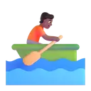 Person rowing boat: medium-dark skin tone 3D animated emoji