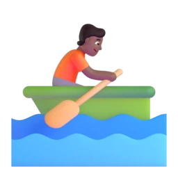 Person rowing boat: medium-dark skin tone animated emoji