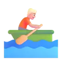 Person rowing boat: medium-light skin tone 3D animated emoji