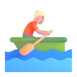 Person rowing boat: medium-light skin tone animated emoji
