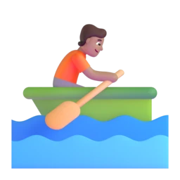 Person rowing boat: medium skin tone animated emoji