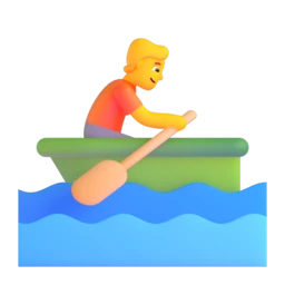 Person rowing boat animated emoji