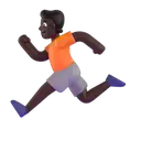 Person running: dark skin tone 3D animated emoji