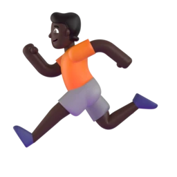 Person running: dark skin tone animated emoji