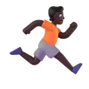 Person running facing right: dark skin tone 3D animated emoji