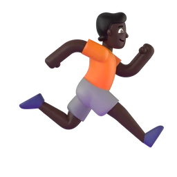 Person running facing right: dark skin tone animated emoji
