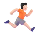 Person running facing right: light skin tone 3D animated emoji