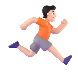 Person running facing right: light skin tone animated emoji