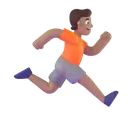 Person running facing right: medium skin tone 3D animated emoji