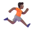 Person running facing right: medium-dark skin tone 3D animated emoji