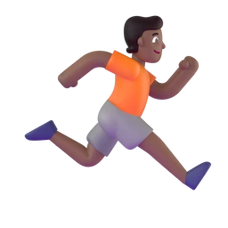 Person running facing right: medium-dark skin tone animated emoji
